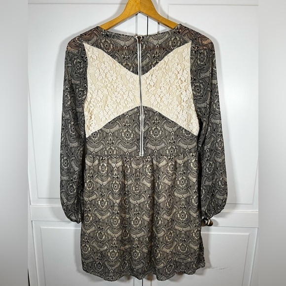 Abercrombie & Fitch | Long‎ Sleeve | Floral | Dress | Cream/Black | Lace | Sz S - Picture 8 of 8